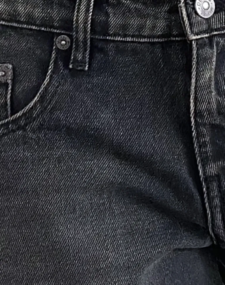 Roomy Low Rise Jorts in Washed Black Grey