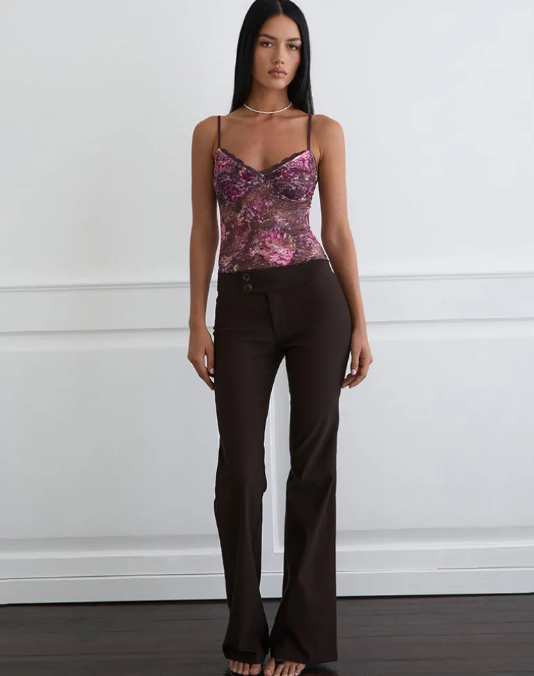 Rubik Cami Top in Abstract Rose Pink and Plum