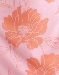 Rujira Cowl Midi Dress in Floral Pink Orange
