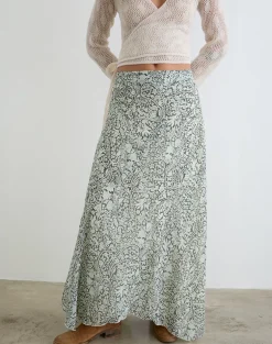 Rumela Maxi Skirt in Bloom Paisley Pale Blue