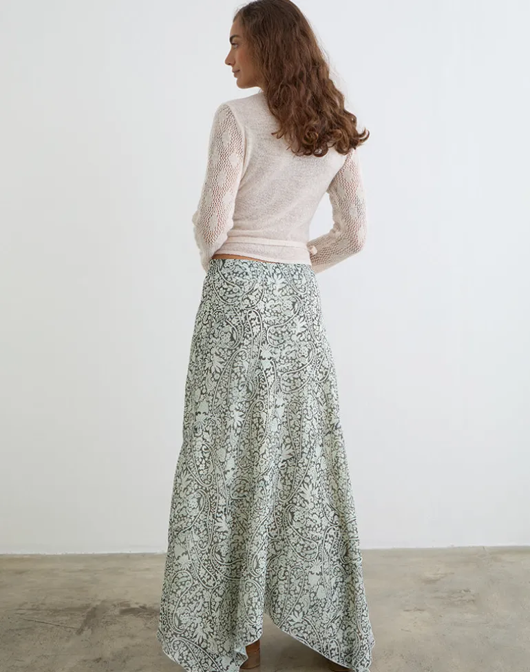 Rumela Maxi Skirt in Bloom Paisley Pale Blue