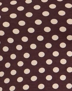 Rumini Long Sleeve Top in Brown with Small Polka Cream