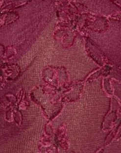 Ruwi Halter Top in Sequin Knit Burgundy