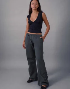 Rylan Ruched Jogger in Beluga Grey