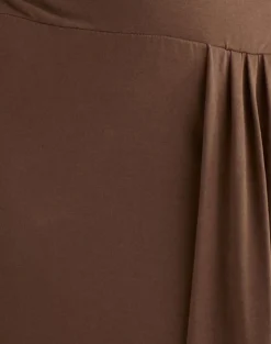 Ryoko Maxi Dress in Cupro Dark Brown