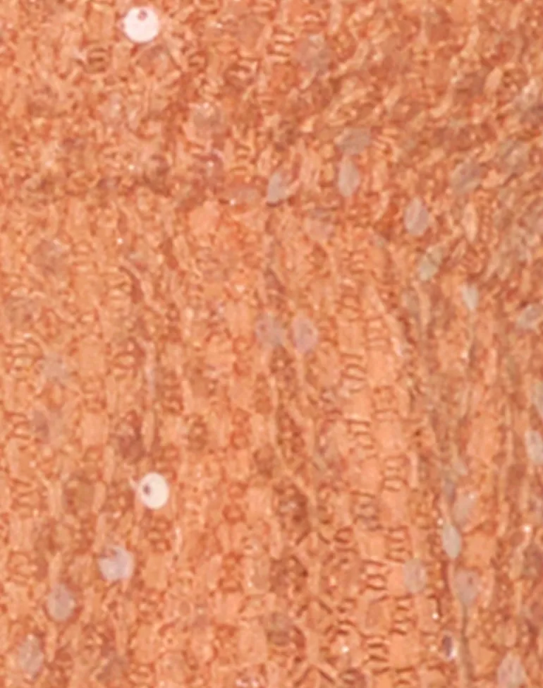 Ryoma Halterneck Top in Sequin Knit Orange