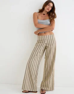 Rysele Trouser in Neutral Stripe Beige