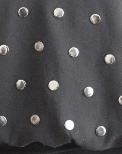 Sabitah Keyhole Top in Studded Chiffon Dark Grey