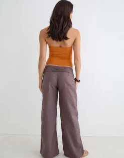 Sadasi Trouser in Linen Deep Taupe