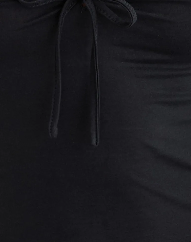 Saiba Cap Sleeve Top in Cupro Black