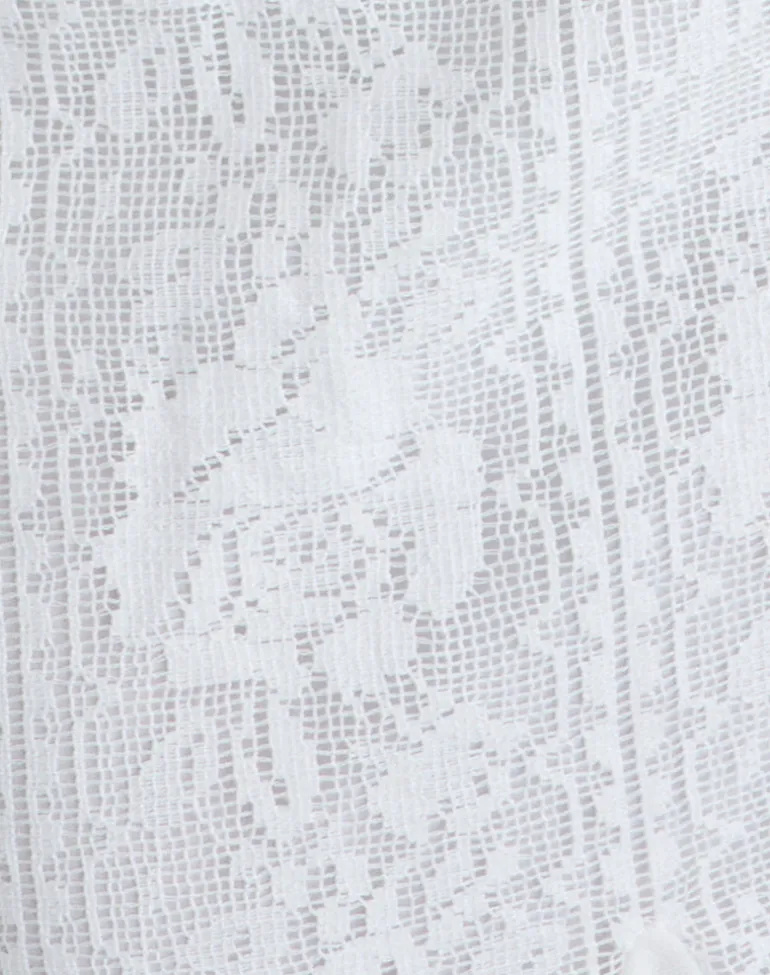 Saiwa Midi Skirt in Floral Lace White