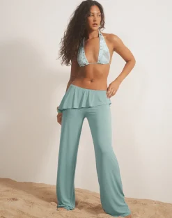 Sakano Wide Leg Trouser in Aqua Grey