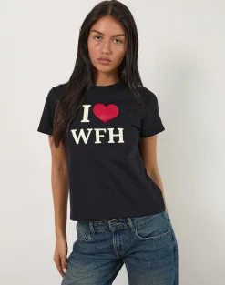 Sakha Top in Black with I Love WFH Slogan