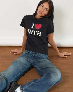 Sakha Top in Black with I Love WFH Slogan