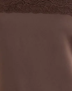 Sakya Bandeau Mini Dress in Satin Brown