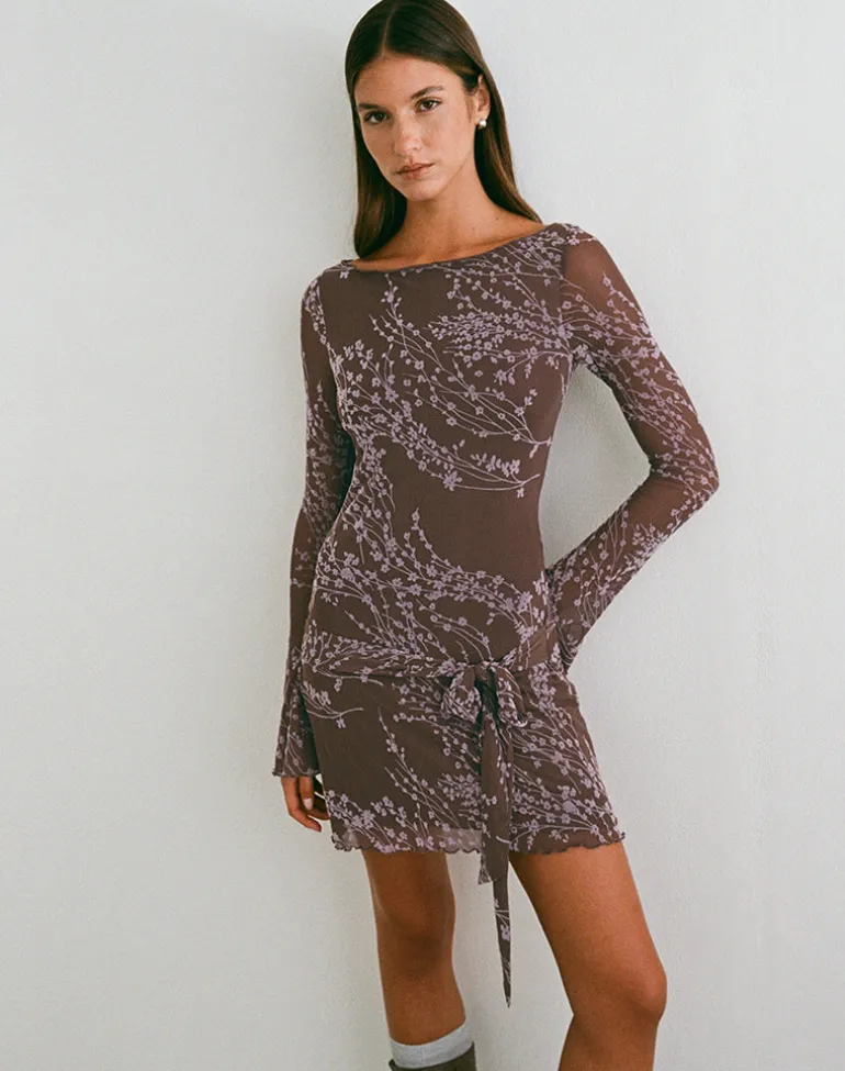 Salira Mini Dress in Moonlit Blossom Brown
