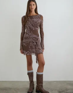 Salira Mini Dress in Moonlit Blossom Brown