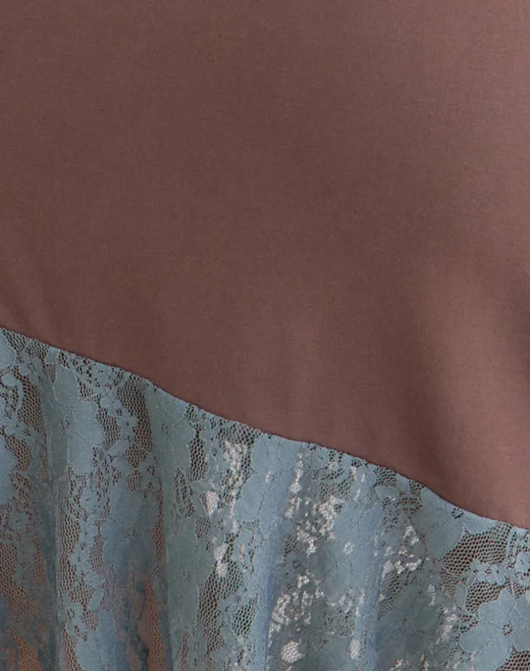 Sanaya Dress in Lace Panel Cupro Mink