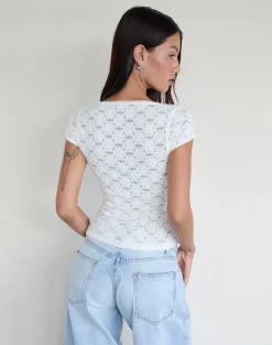 Sanjana Top in Lace Ivory