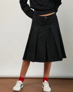 Sanjani Midi Skirt in Dark Chambray