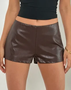 Sanne Hot Pants in PU Brown