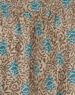 Sanula Top in Blue and Brown Floral Bohemian Batik
