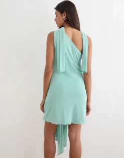 Sanyang Mini Dress in Mesh Aqua