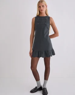 Saraya Mini Dress in Tailoring Grey Blue