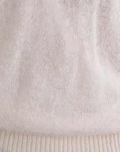 Saroya Plunge Wrap Top in Knit Ecru