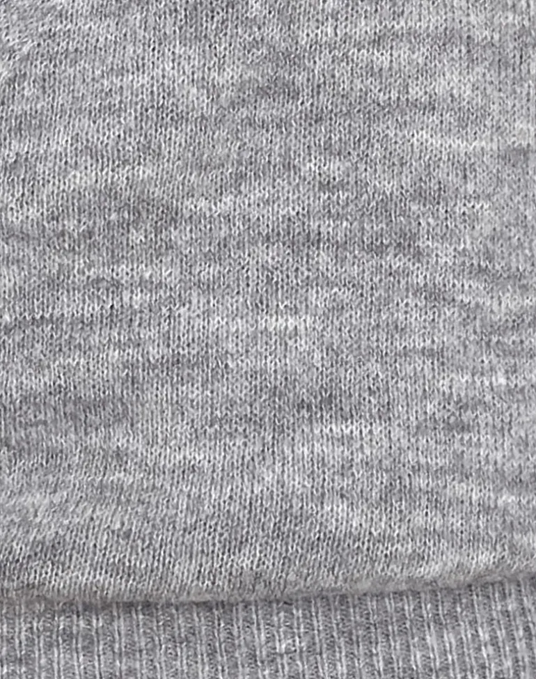 Saroya Plunge Wrap Top in Knit Grey