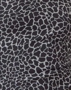 Sartika A Line Mini Dress in Giraffe Black and Cream