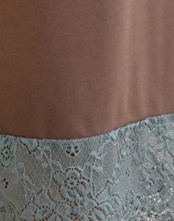 Satomi Capri in Lace Trim Cupro Mink
