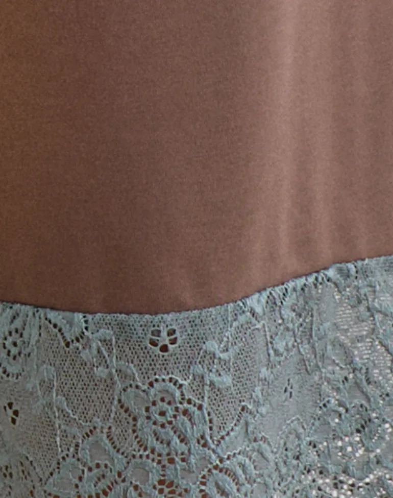 Satomi Capri in Lace Trim Cupro Mink