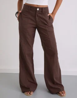 Saucy Trousers in Linen Deep Mahogany