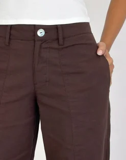 Saucy Trousers in Linen Deep Mahogany