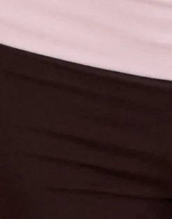 Sea Foldover Short in Bitter Chocolate and Light Pink