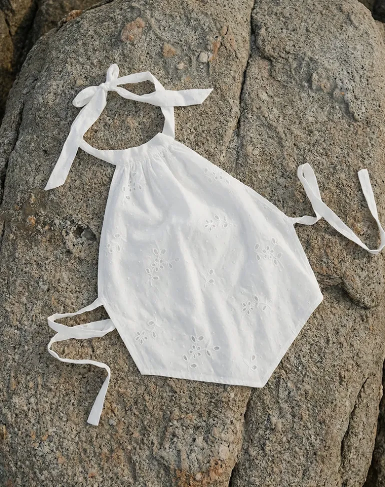 Sedona Halterneck Top in Broderie White
