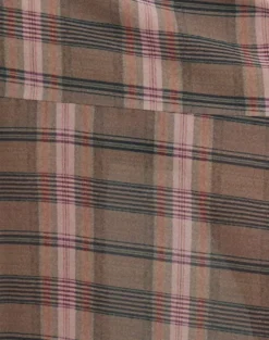Sedra Midi Skirt in Brown and Pink Blurry Check