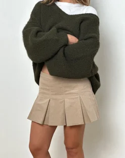Sejuani Mini Skirt in Sand Cord