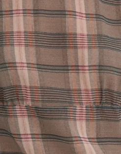 Sekala Top in Brown and Pink Blurry Check