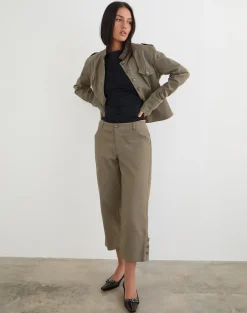 Selesa Capri Trouser in Twill Khaki