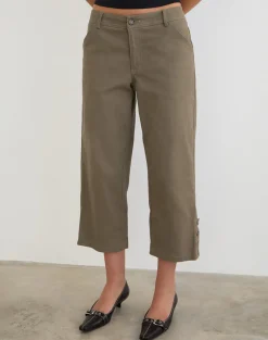 Selesa Capri Trouser in Twill Khaki