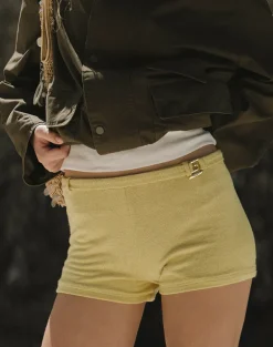 Sera Micro Short in Shimmer Knit Yellow