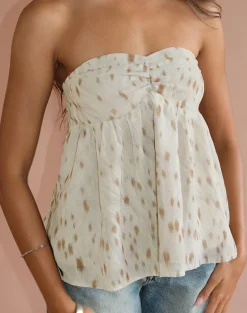 Setsuko Bandeau Longline Top in Bambi Ivory