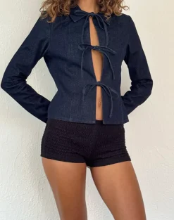 Sewulan Tie Jacket in Dark Indigo