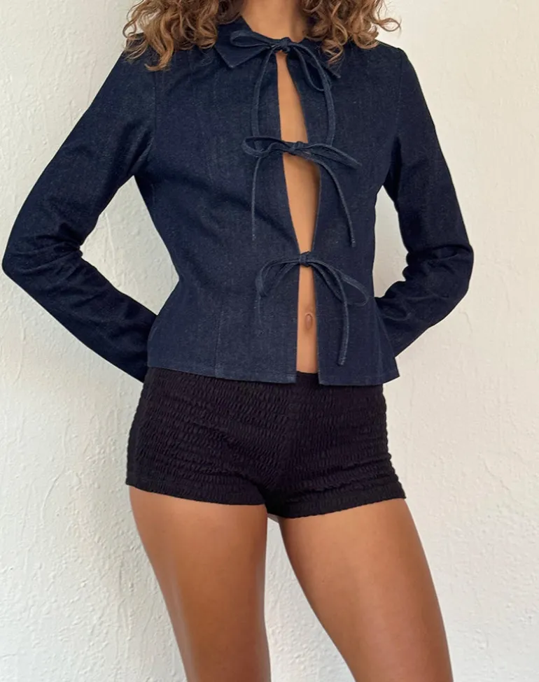 Sewulan Tie Jacket in Dark Indigo