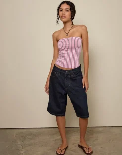 Shaelo Bandeau Top in Pinstripe Pink