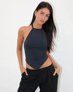 Shalas Halter Top in Jersey Ocean Storm
