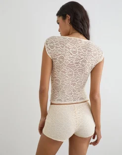 Shama Hot Pant in Lace Ivory