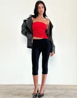 Shanda Lace Tube Top in Red